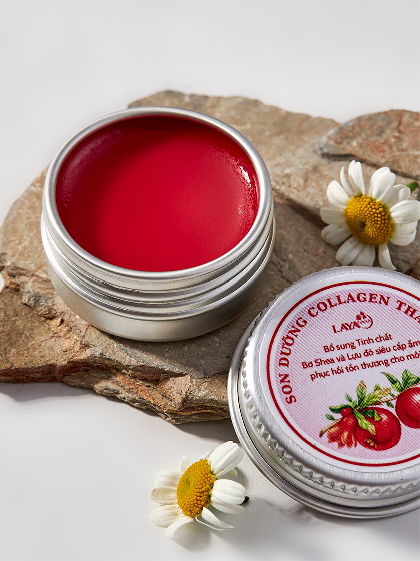 Son Collagen Lựu Đỏ - Son Dưỡng Môi Thuần Chay Laya Green Bổ Sung Collagen Làm Mềm Và Giữ Ẩm Cho Môi